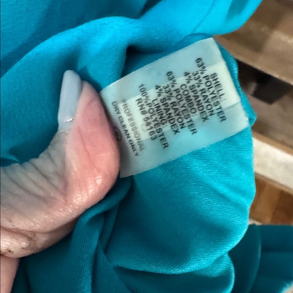 Calvin Klein 18W Teal Ruched Sheath Dress Plus Size Cocktail - Picture 7 of 9